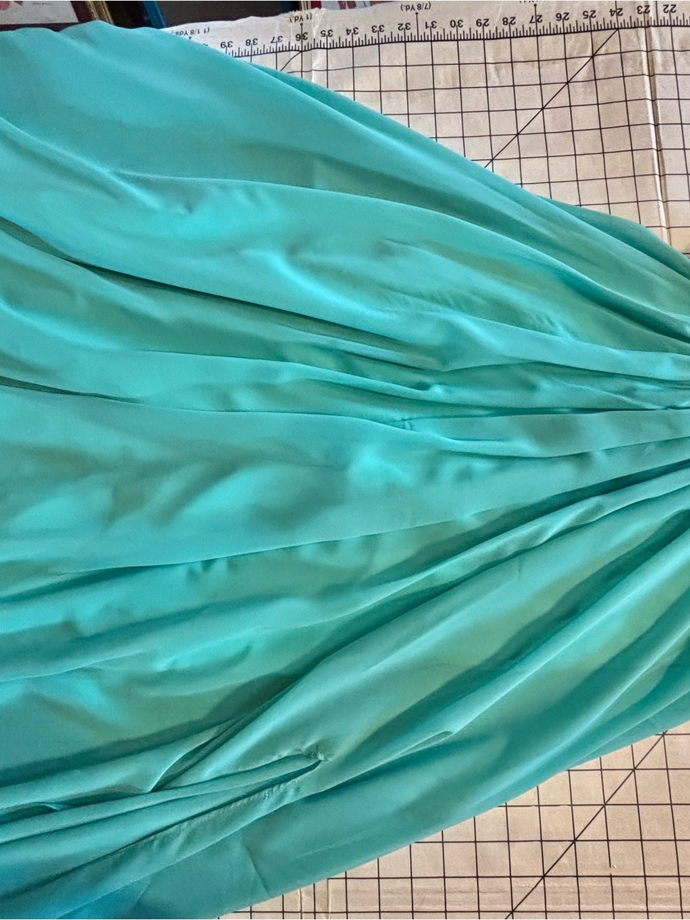 Turquoise Flowing 2-layers turquoise with sequins formal wear